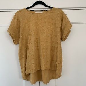 Ellison Yellow Woven 100% Cotton Tunic Tee